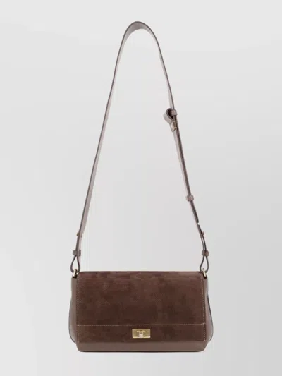 ANYA HINDMARCH SUEDE CROSS-BODY BAG ADJUSTABLE STRAP