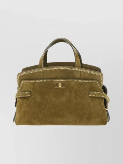 ANYA HINDMARCH SUEDE SHOULDER BAG ADJUSTABLE STRAP