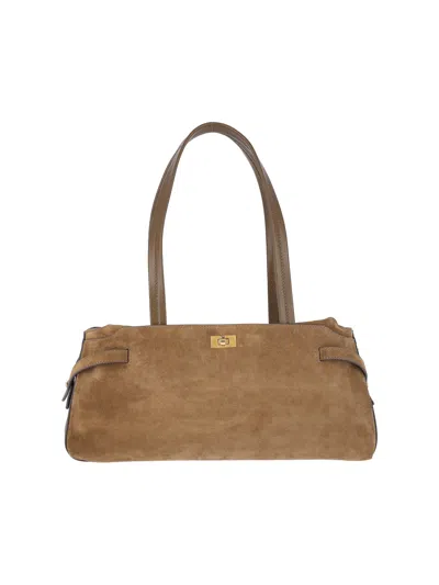 Anya Hindmarch Suede Shoulder Bag In Blue