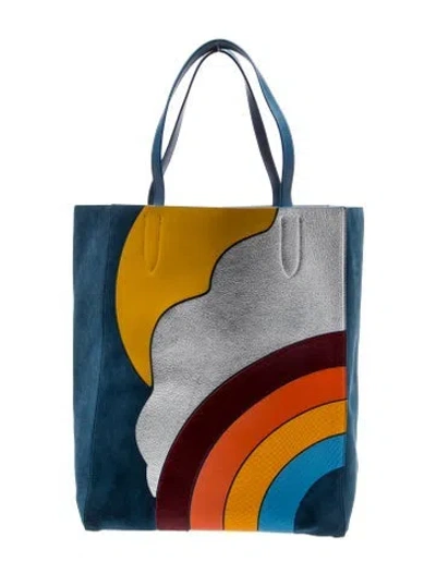 Pre-owned Anya Hindmarch Suede Tote In Blue