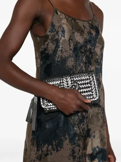 Anya Hindmarch Tassel-detail Clutch Bag In Purple