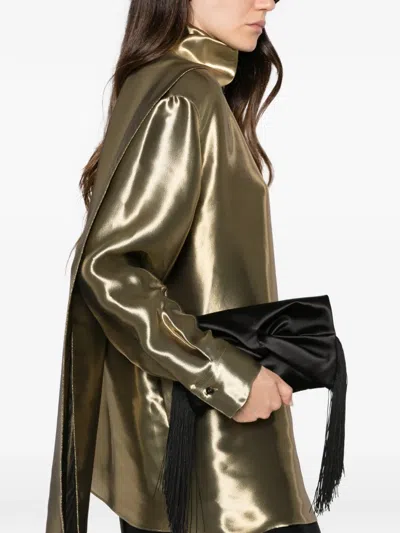 Anya Hindmarch Tassel-detail Knotted Clutch Bag In Gold
