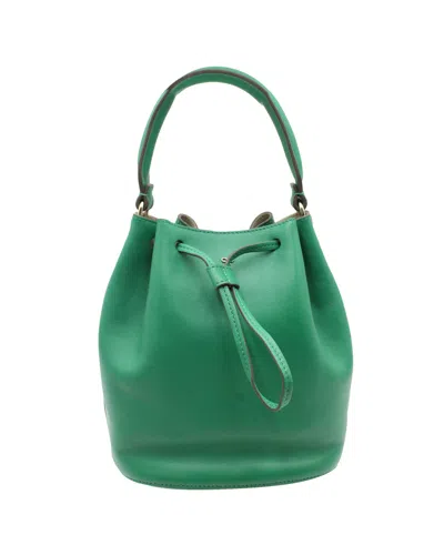 Anya Hindmarch Tasseled Bucket Bag In Green Leather