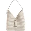 Anya Hindmarch The Neeson Herringbone Woven Leather Hobo In Chalk
