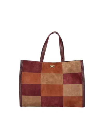 Anya Hindmarch Tote Bag "mortimer Patchwork" In Braun