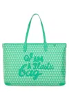 Anya Hindmarch Tote Bag With Bold Script And Textured Pattern In Green