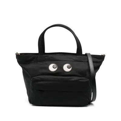 Anya Hindmarch Women Black Nylon Mini Eyes Handbag