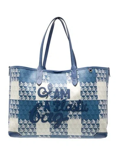 Pre-owned Anya Hindmarch Tote In Blue
