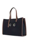 Anya Hindmarch Stitched Handles Rectangular Tote Bag In Blue