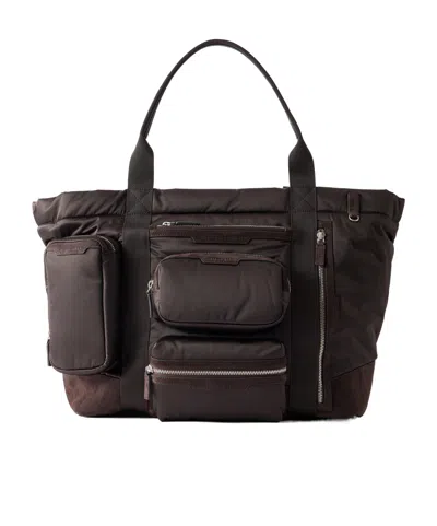 Anya Hindmarch Travel Leather-trimmed Shell Weekend Bag In Brown
