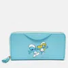 Anya Hindmarch Turquoise Blue Patent Leather Smurfs Zip Around Wallet In Blue