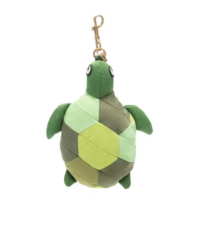 Anya Hindmarch Womens Green Turtle Charm Woven Shopper Bag