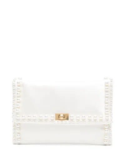Anya Hindmarch Pearl Decorative Clutch In White