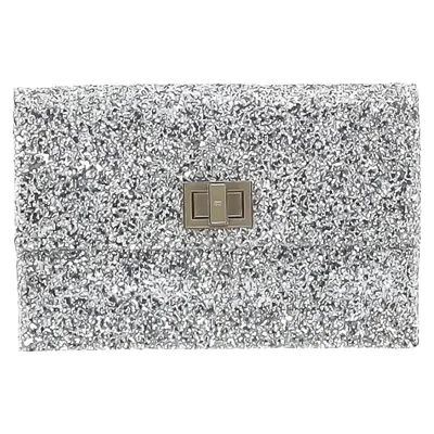 Anya Hindmarch Valorie Clutch In Silver Glitter