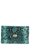 ANYA HINDMARCH VALORIE SNAKE EMBOSSED LEATHER CLUTCH