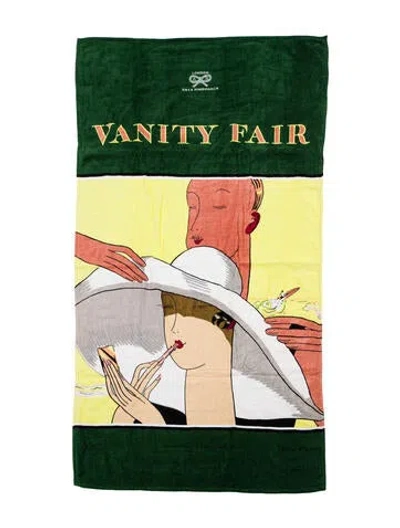 Pre-owned Anya Hindmarch Vanity Fair Beach Towel In Green