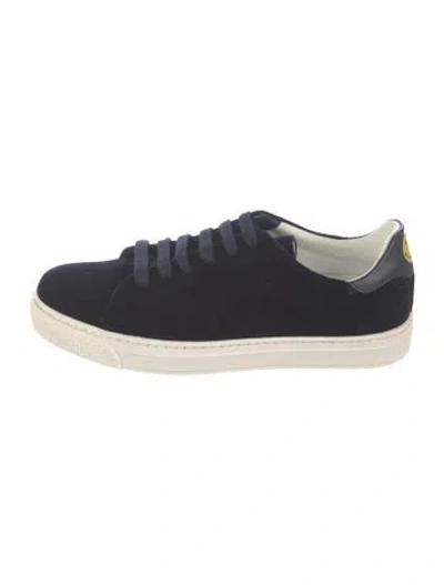 Pre-owned Anya Hindmarch Velvet Sneakers In Blue