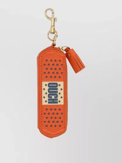 Anya Hindmarch Wallet And Cardholder Keychain Clip Tassel In Orange