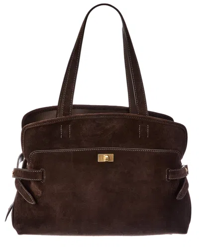 Anya Hindmarch Wilson Suede & Leather Satchel In Brown
