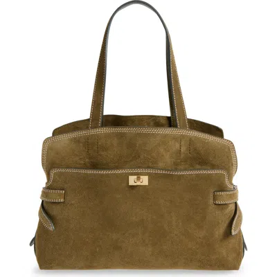 Anya Hindmarch Wilson Suede Tote In Green