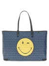 Shop Anya Hindmarch Winck I Am Plastic Bag Tote Bag In Blue