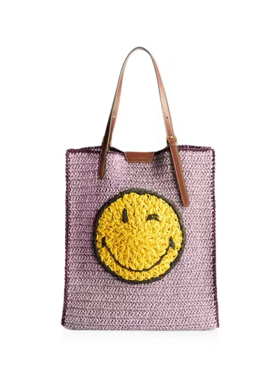 Anya Hindmarch Wink Woven Tote Bag In Purple