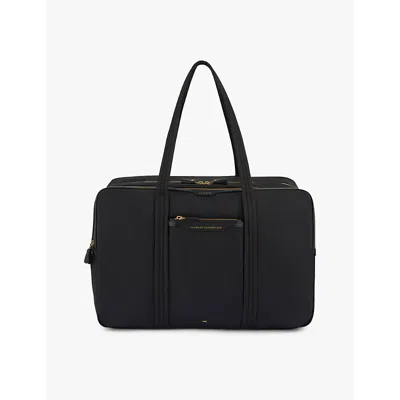 Anya Hindmarch + Net Sustain 24 Hour Leather-trimmed Econyl Weekend Bag In Black