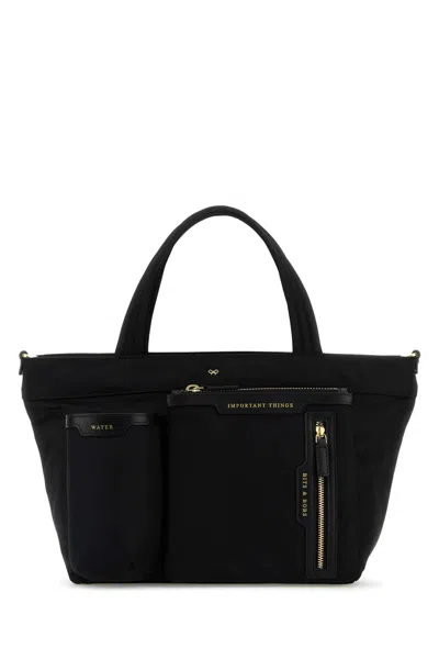 Anya Hindmarch Women Black Canvas Handbag
