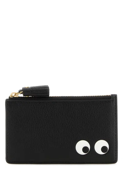 Anya Hindmarch Women Black Leather Eyes Card Holder