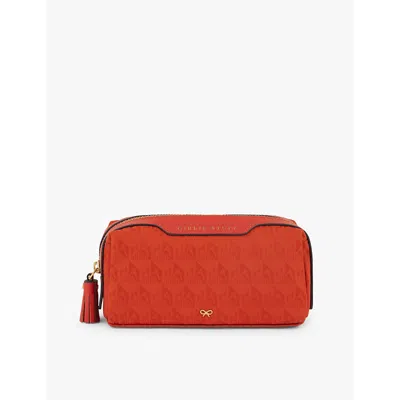Anya Hindmarch Womens Burnt Sien Girlie Stuff Recycled-nylon Pouch In Burnt Sienna