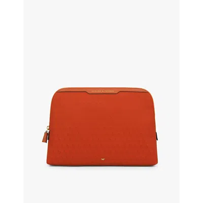 Anya Hindmarch Womens Burnt Sien Lotions And Potions Shell And Leather Washbag In Burnt Sienna