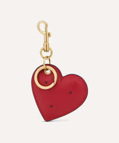 Anya Hindmarch Women's Chubby Leather Heart Charm In Red