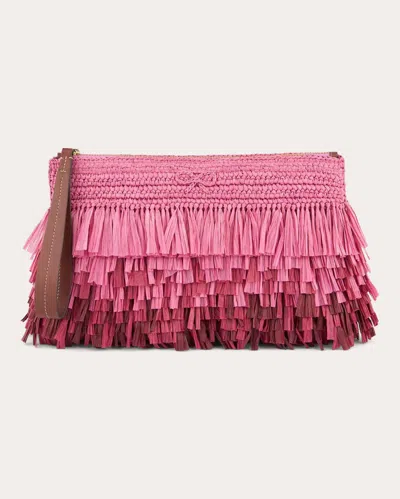 Anya Hindmarch Women's Dégradé Shag Raffia Clutch In Pink