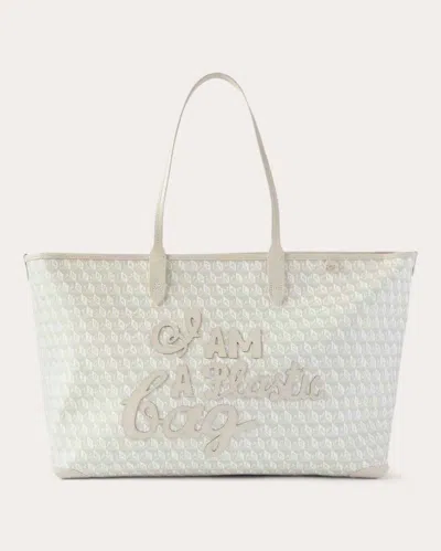 Anya Hindmarch Women's "i Am A Plastic Bag" Recycled Canvas Tote In White