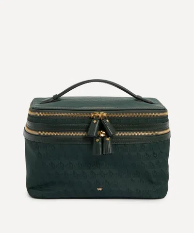 Anya Hindmarch Women's Logo Dark Holly Vanity Kit In Green