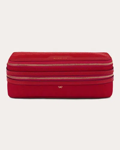 Anya Hindmarch Women's Logo Make-up Pouch In Red