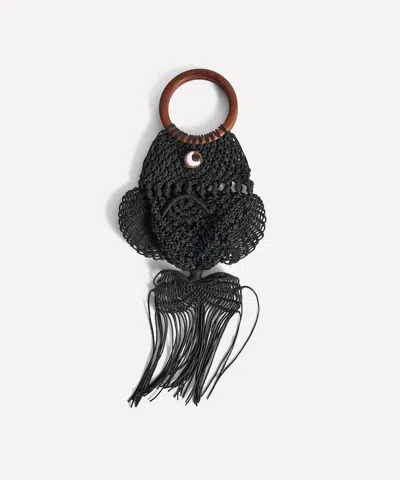 Anya Hindmarch Women's Macrame Fish Clutch Bag In Black
