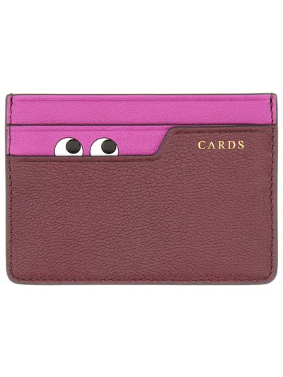 Anya Hindmarch Peeping Eyes Card Case In Black