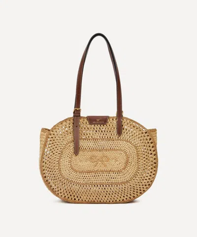 Anya Hindmarch Women's Raffia Bow Oval Tote Bag