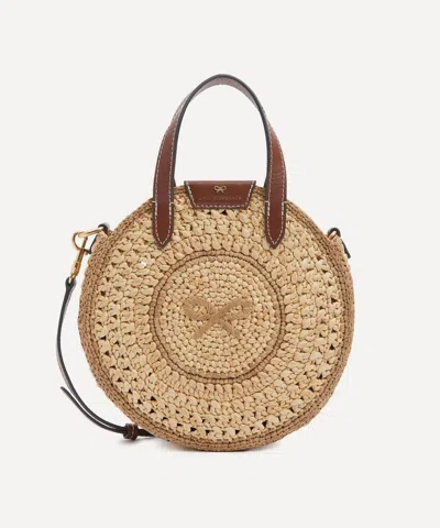 Anya Hindmarch Women's Raffia Small Round Bow Tote Bag