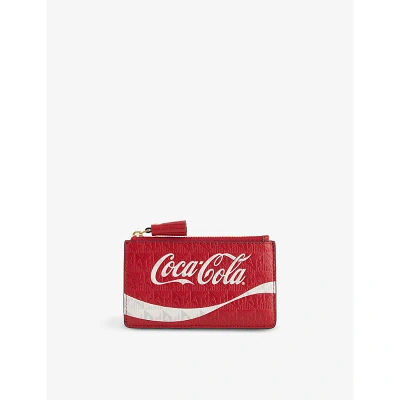 Anya Hindmarch Womens Red Coca Cola Leather Cardholder