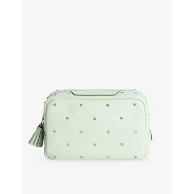 Anya Hindmarch Womens Erinite Important Embellished Leather Pouch In Green