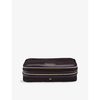 Anya Hindmarch Womens Black Ah  Make Up Ah Logo Nylon