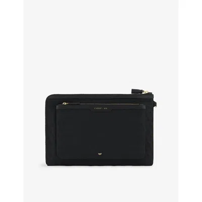 Anya Hindmarch Womens Black Journey Essentials Woven Pouch