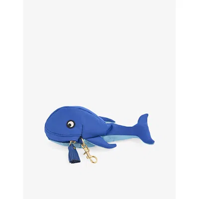 Anya Hindmarch Womens Whale Nylon Pouch Key Ring Blue