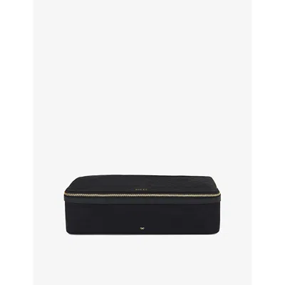 Anya Hindmarch Womens  Hair Kit Logo-embossed Recycled-nylon Travel Pouch In Black