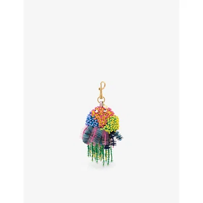 Anya Hindmarch Womens Multi Sea Creature Bead-embellished Leather And Satin Charm