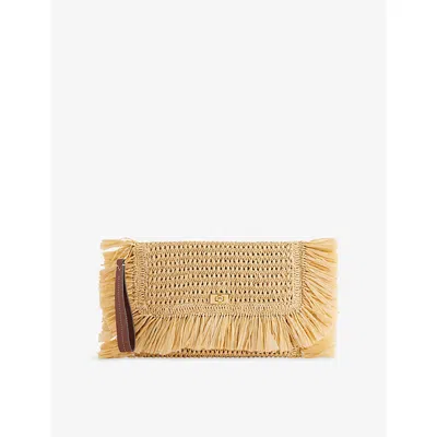 Anya Hindmarch Womens  Oversized Raffia Clutch Bag In Brown