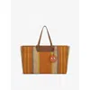 Anya Hindmarch Raffia Tote Bag In Orange Multi
