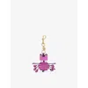 Anya Hindmarch Womens Crab Leather Charm Pink In Pink